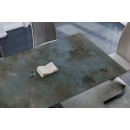 Стол обеденный SIGNAL WESTIN Ceramic Ossido Verde бирюзовый/черный мат 160-240/90